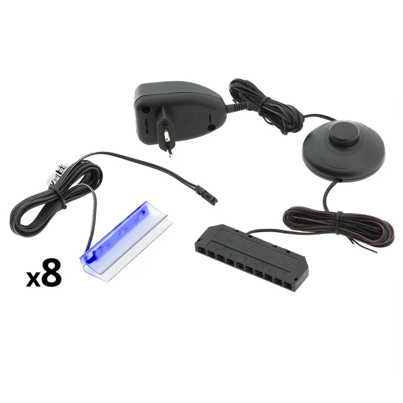 Oświetlenie LED Na 8 Półek Niebieskie