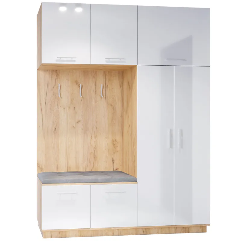 Garderoba Lewa CREON 1 Craft Złoty / Biały Połysk
