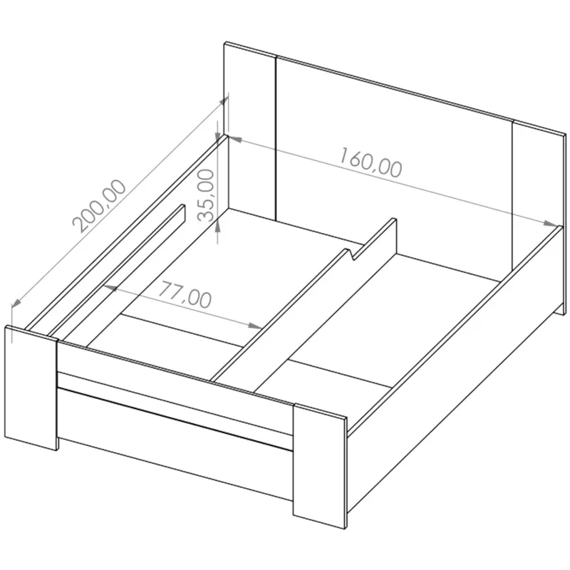 Łóżko Z Pojemnikiem 160x200 BONEY BO02 - Biały