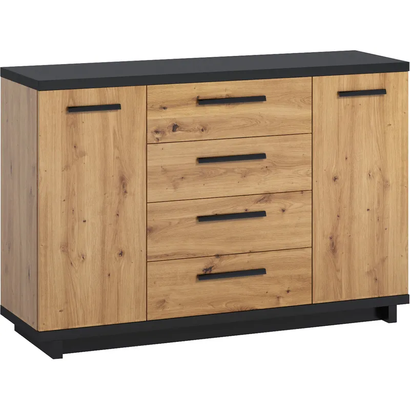 Komoda INEZA IN03 Dąb Artisan / Czarny