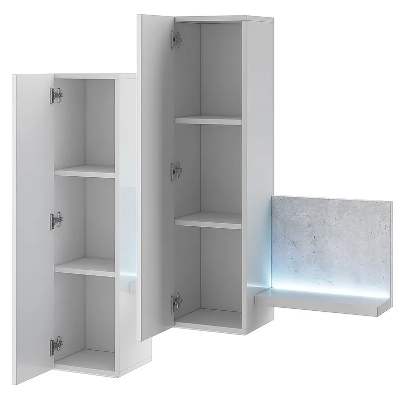 Witryna Wisząca TABO BT04 Biały / Beton Colorado