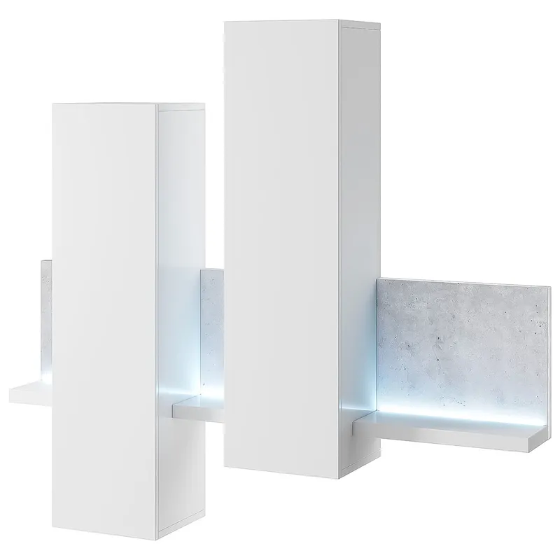 Witryna Wisząca TABO BT04 Biały / Beton Colorado