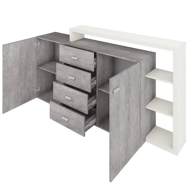 Komoda TABO BT27 Biały / Beton Colorado