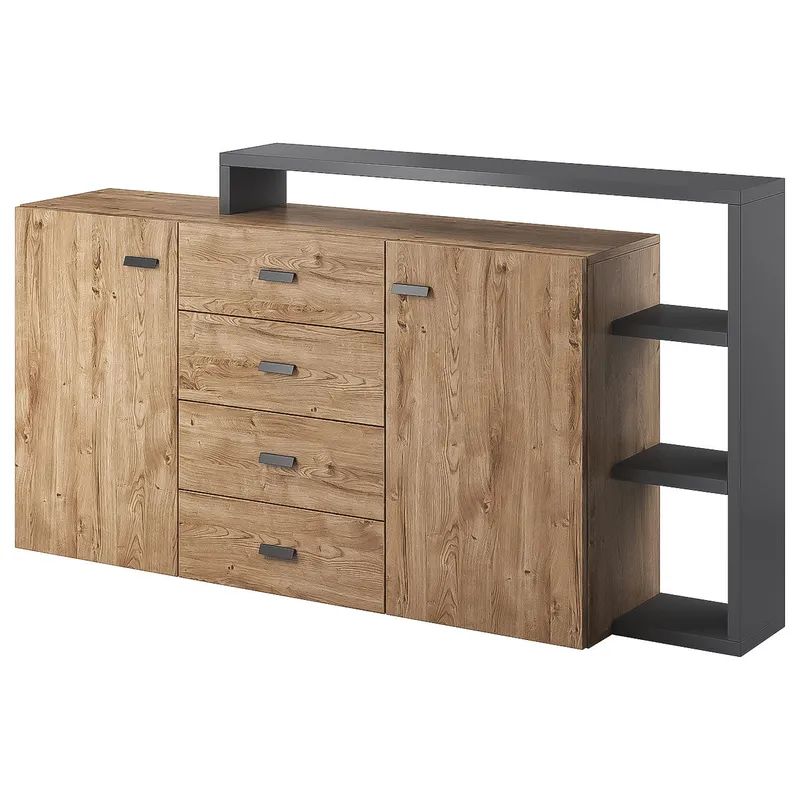 Komoda TABO BT27 Antracyt / Dąb Ribbec