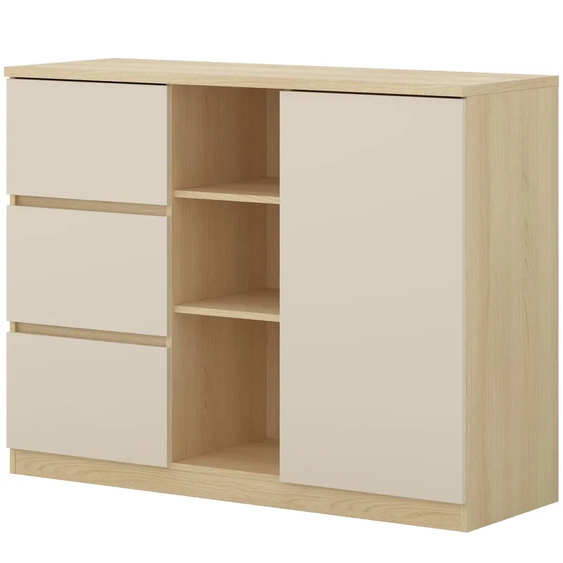 Komoda LERRA 27 Dąb Lindberg / Beż Piaskowy