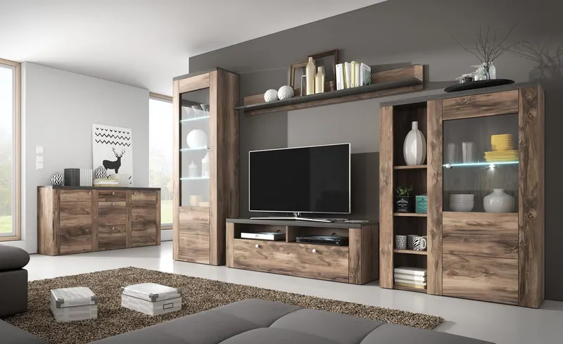 Półka LORAN LO02 Satin Nussbaum / Touchwood