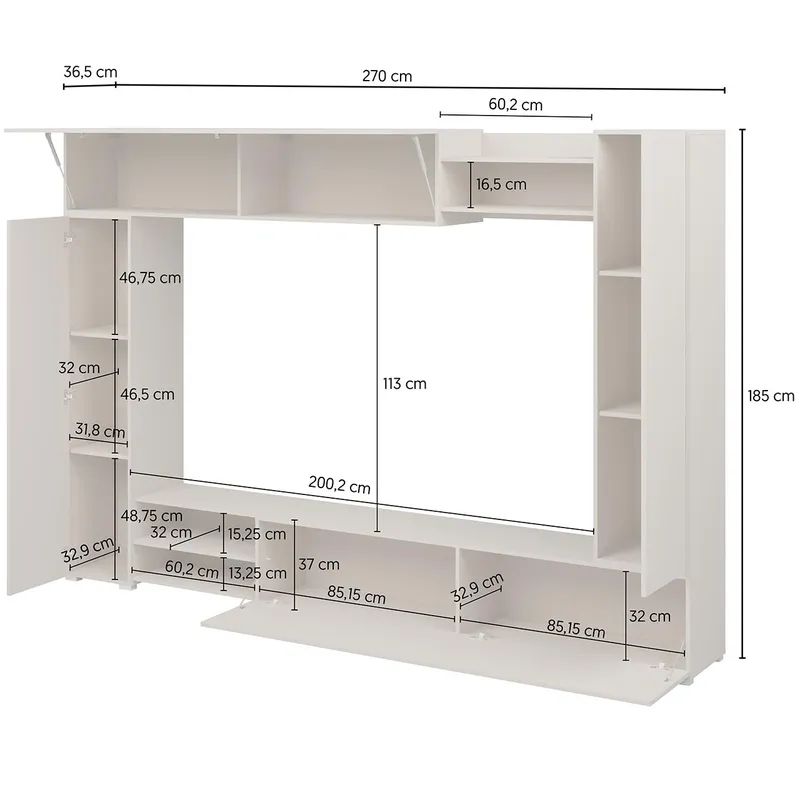 Nowoczesna Meblościanka LERO 10 Kaszmir 270 cm