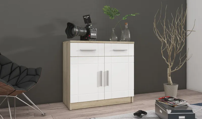 Komoda PARI 2D Dąb Sonoma / Biały