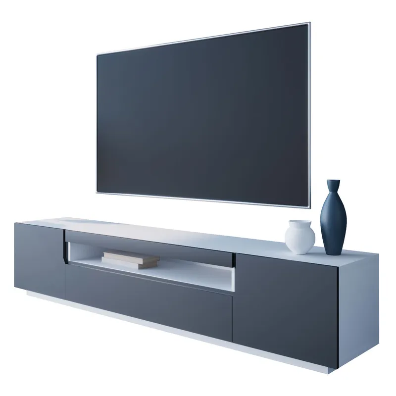 Komoda RTV DONE 200 Biały / Czarny