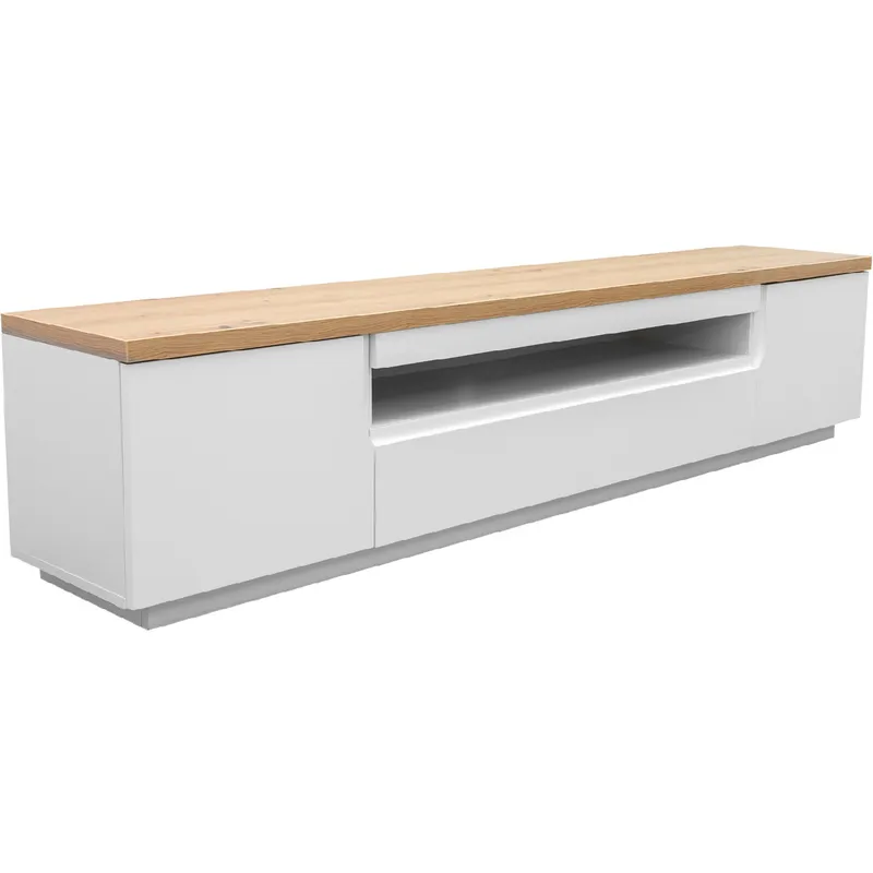 Komoda RTV ENO 200 Biały / Dąb Artisan