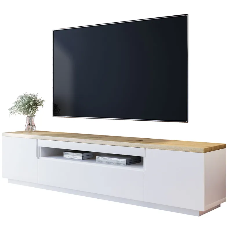 Komoda RTV ENO 200 Biały / Dąb Artisan