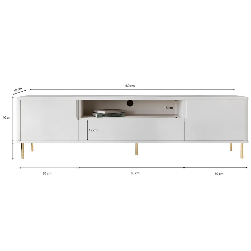 Komoda RTV RADIUS 180NZ - Biały