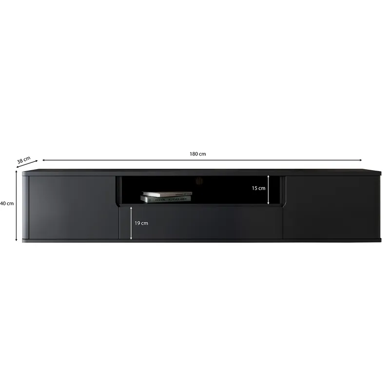 Komoda RTV Wisząca RADIUS 180 - Czarny
