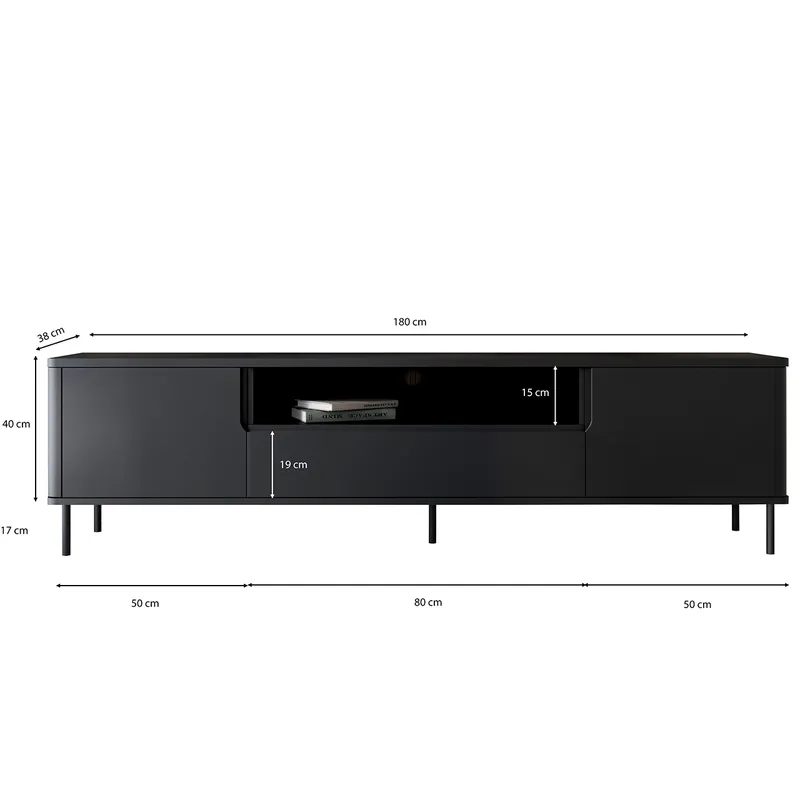 Komoda RTV RADIUS 180NC - Czarny