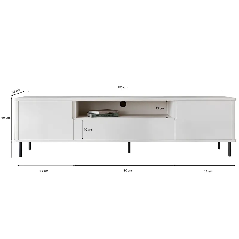 Komoda RTV RADIUS 180NC - Biały
