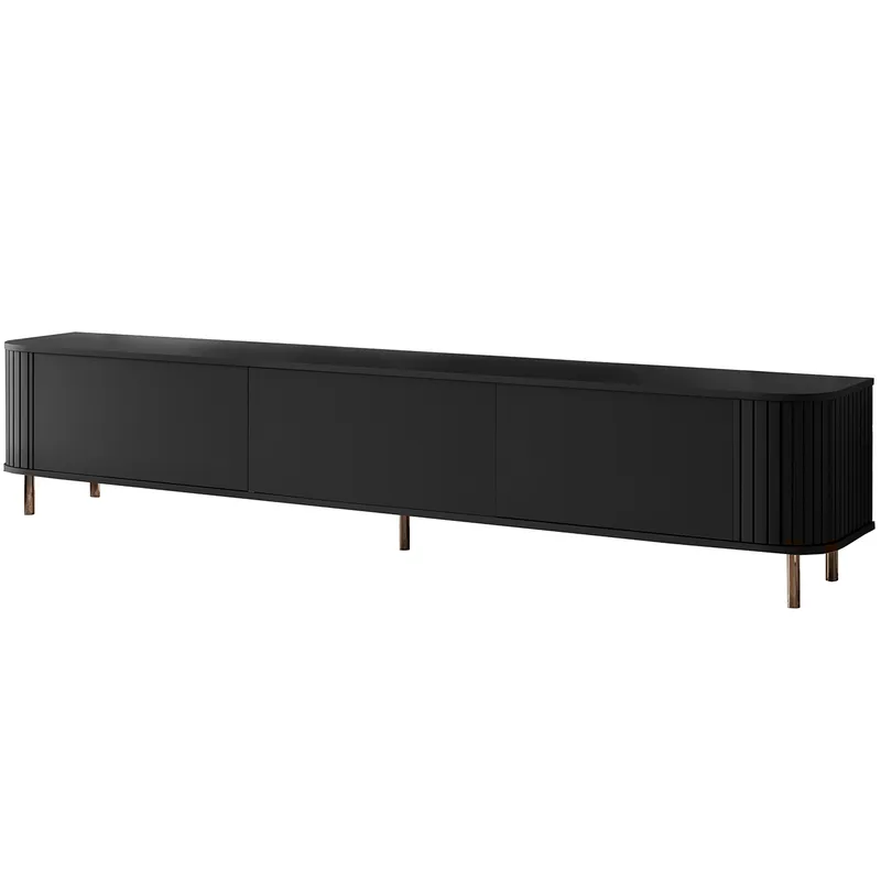 Komoda RTV 220 3K ZENO Czarny / Złoty