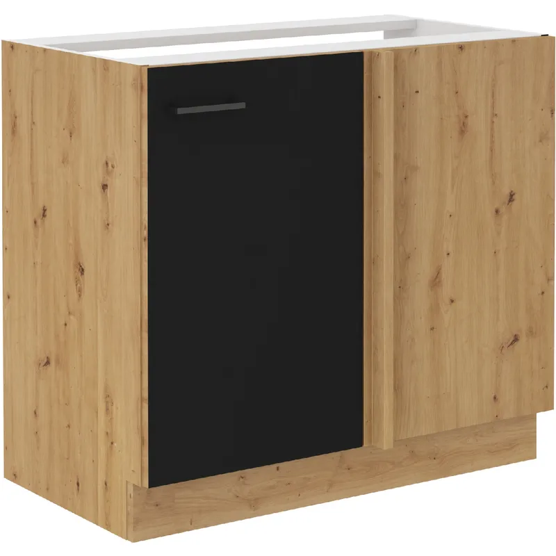 Szafka Dolna Narożna MADERA 10 Dąb Artisan / Czarny