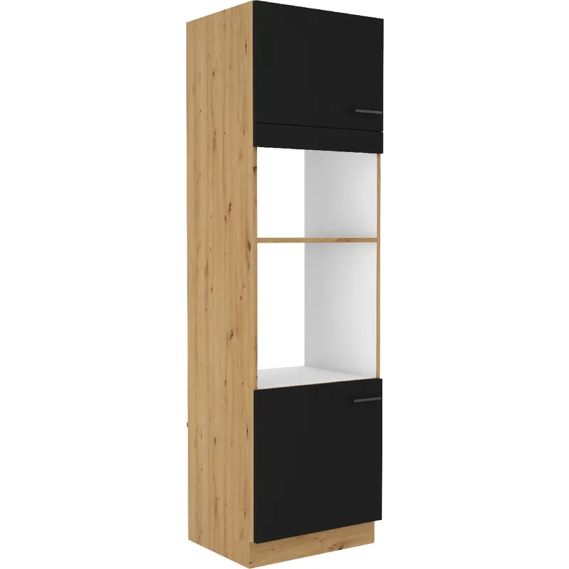 Słupek Kuchenny 60 MADERA 24 Dąb Artisan / Czarny