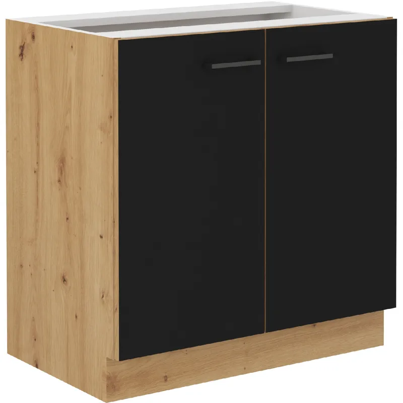 Szafka Dolna 80 MADERA 02 Dąb Artisan / Czarny