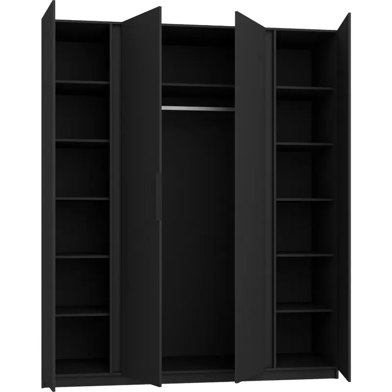 Szafa 200cm KAYA 13 Czarny / Dąb Evoke / Czarny