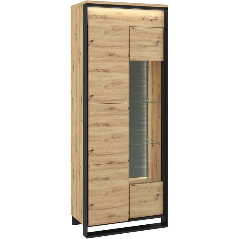 Witryna QUANT QA03 Dąb Artisan + - Czarny