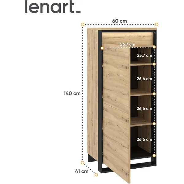 Szafka QUANT QA07 Dąb Artisan + - Czarny