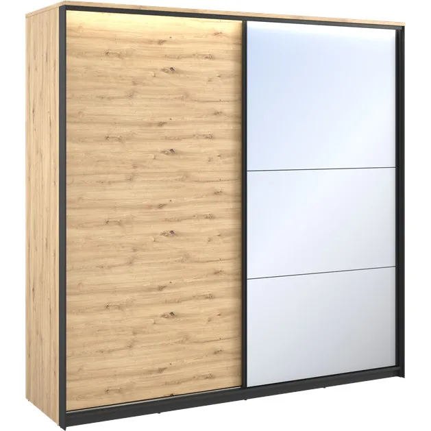 Szafa Przesuwna QUANT QS01 Dąb Artisan + - Czarny