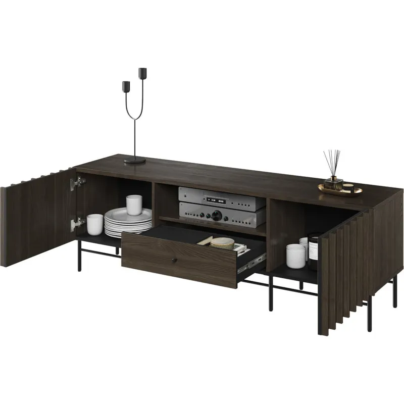 Szafka RTV PIEMONTE PE03 Jesion Portland + - Czarny
