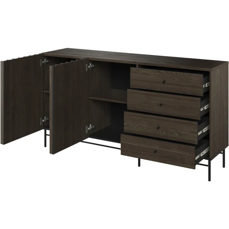 Komoda PIEMONTE PE07 Jesion Portland + - Czarny