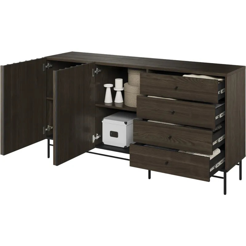 Komoda PIEMONTE PE07 Jesion Portland + - Czarny