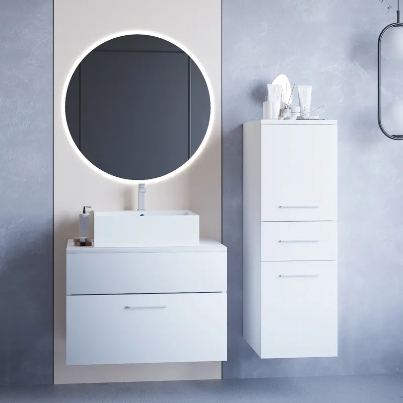 Łazienka BUSTO LED Laminat - Biały