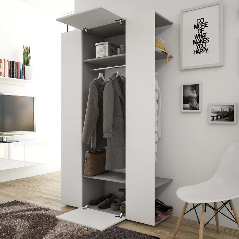 Garderoba CUBE Szary / Biały