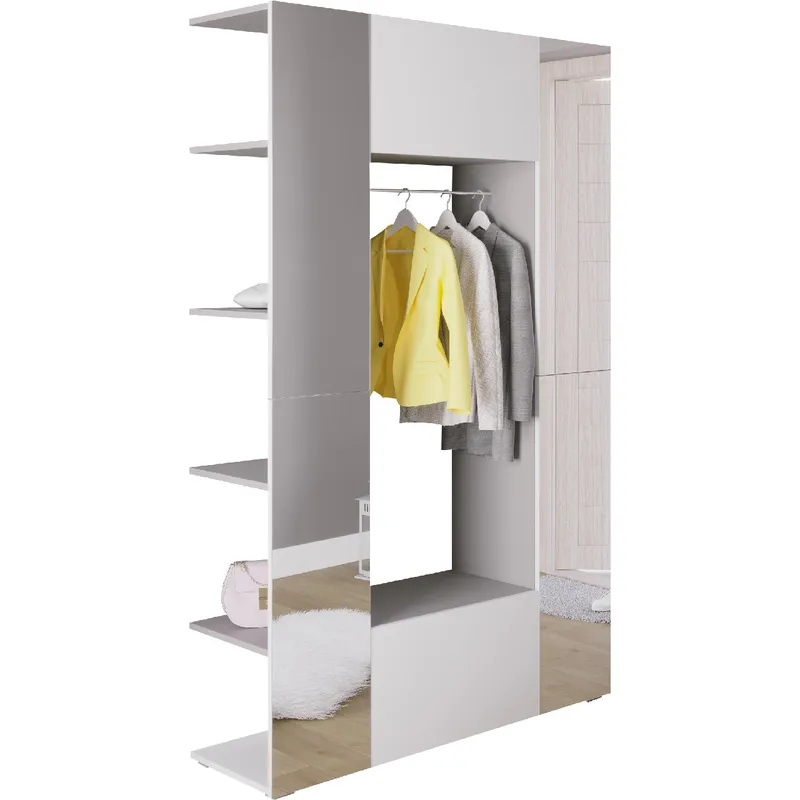 Garderoba CUBE Szary / Biały + Lustro