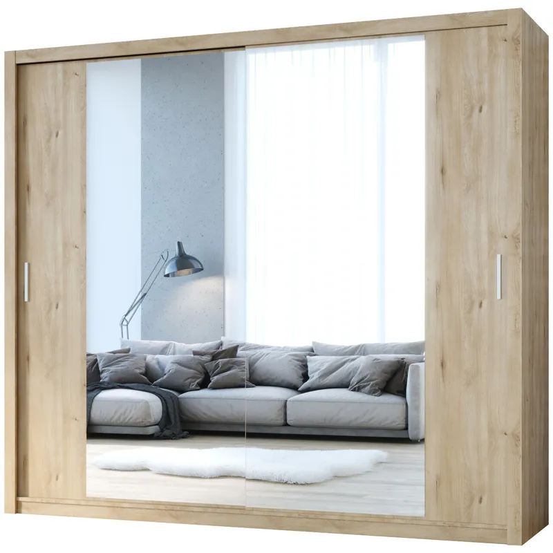 Szafa Przesuwna Z Lustrem VISTA 220 Dąb Artisan