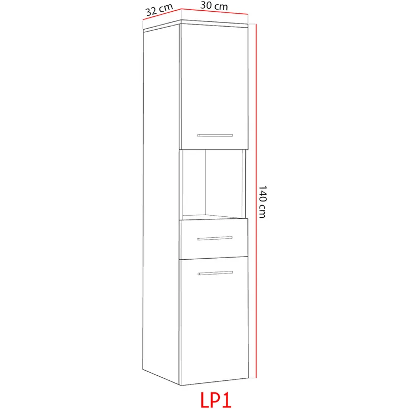 Szafka Łazienkowa Wysoka LUPO LP1 Dąb Artisan