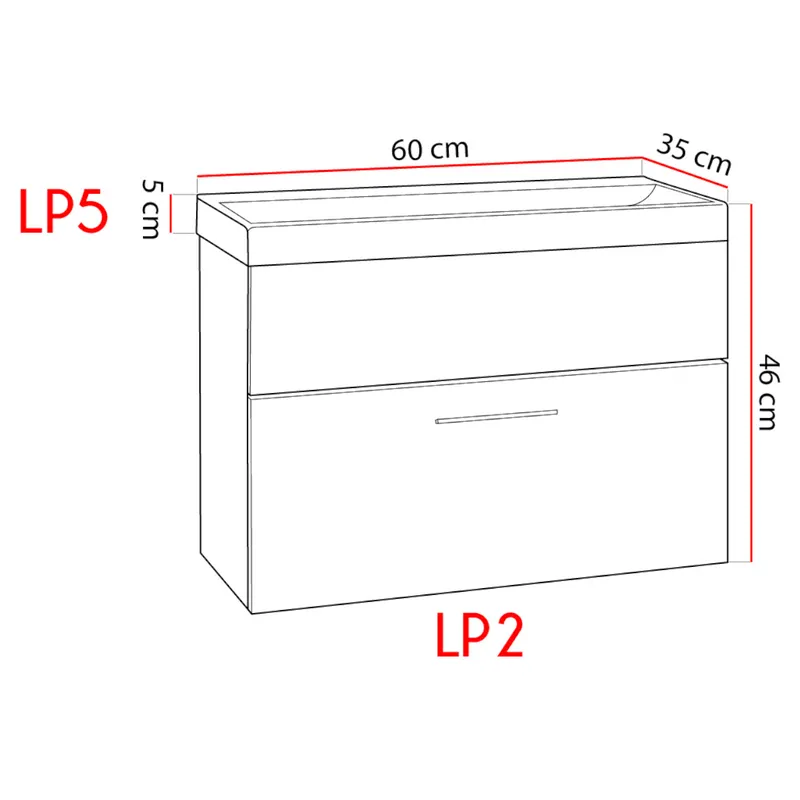 Szafka Pod Umywalkę LUPO LP2 Dąb Artisan