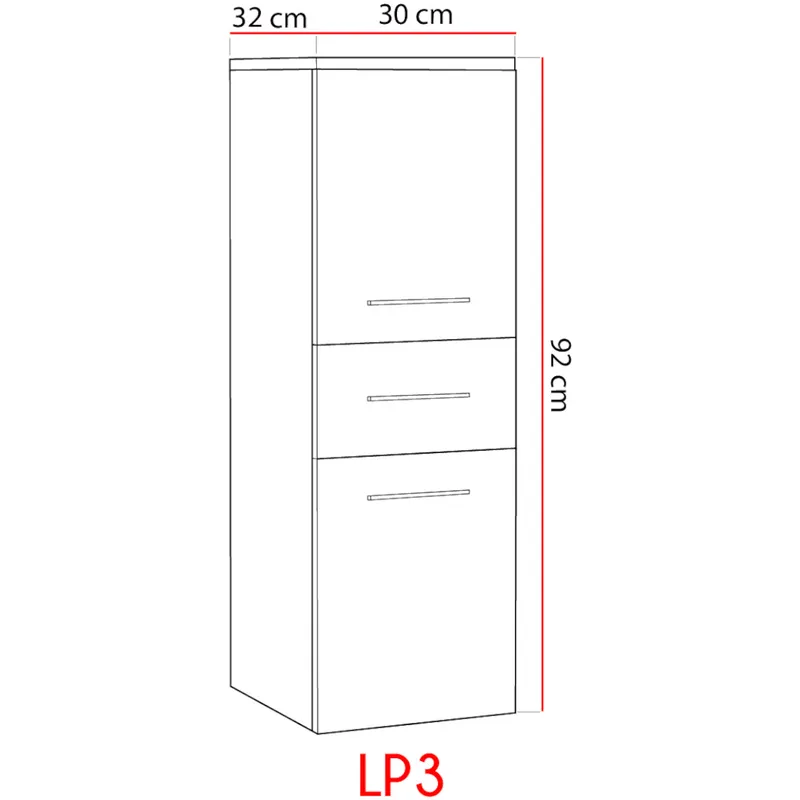 Szafka Łazienkowa Niska LUPO LP3 Biały Połysk