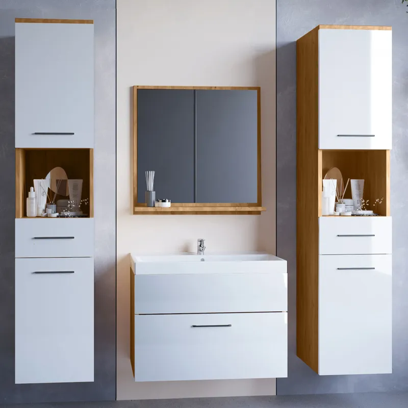Łazienka LUPO MAX Dąb Artisan / Biały Połysk