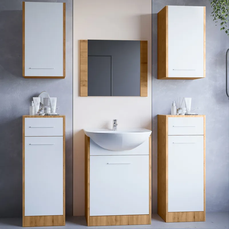 Łazienka NICO MAX Dąb Artisan / Biały Laminat