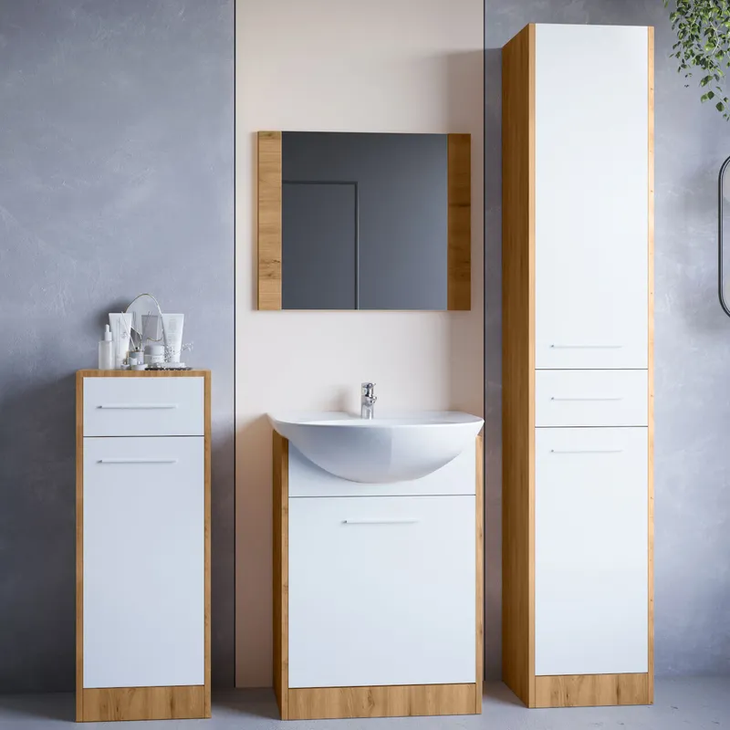 Łazienka SLIM MINI Dąb Artisan / Biały