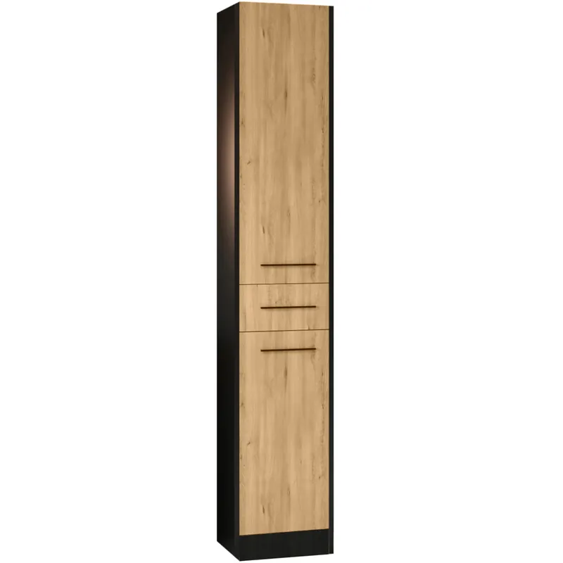 Szafka Łazienkowa Wysoka SLIM SL1 Czarny / Dąb Artisan