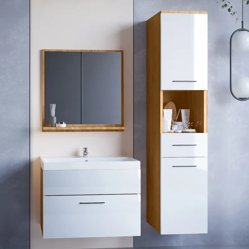 Łazienka TIPO Dąb Artisan / Biały Połysk