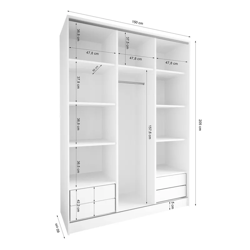 Szafa Otwarta MERV K3 150 - Czarna