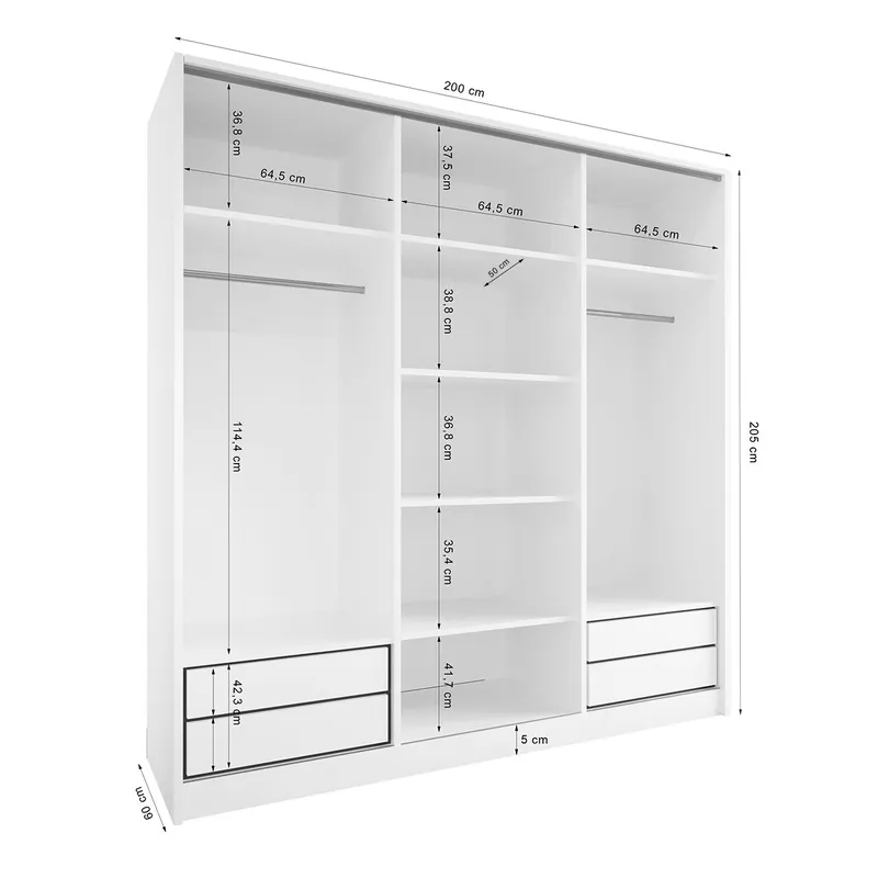 Szafa Otwarta MERV K12 200 - Czarna