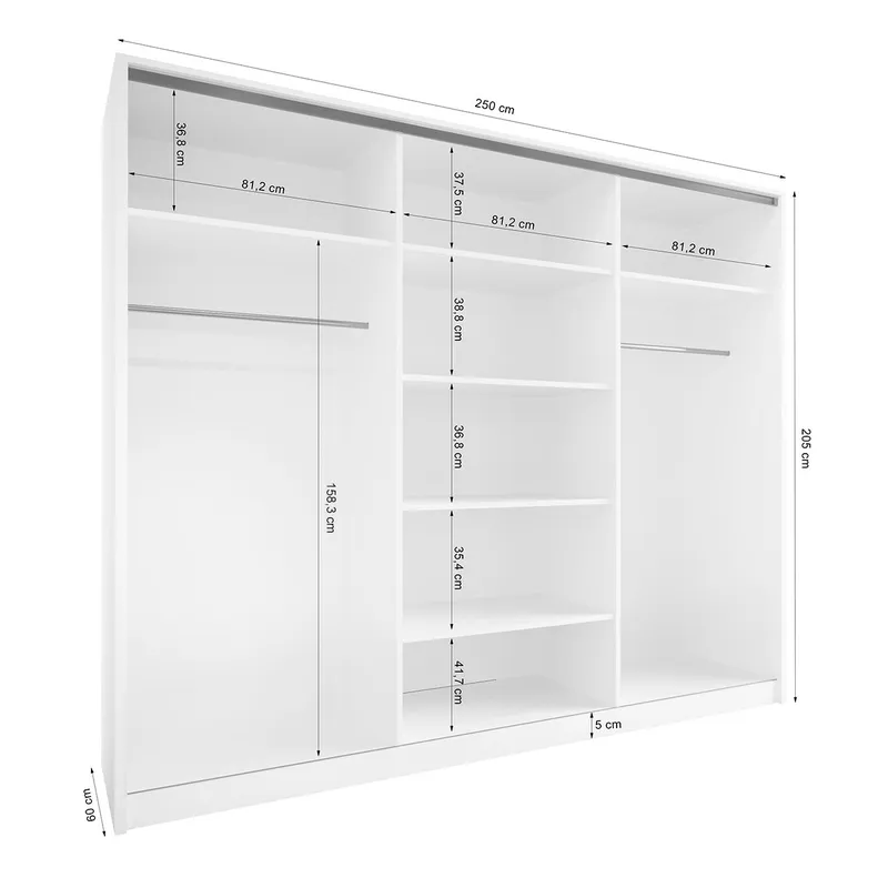 Szafa Przesuwna BRITTO B 250 Sonoma