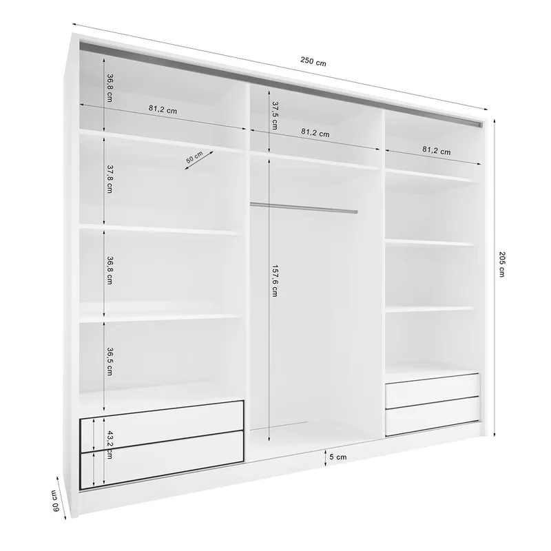 Szafa Otwarta MERV K3 250 - Szara