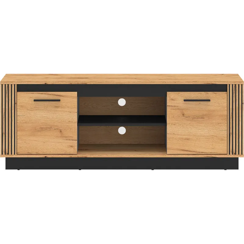 Szafka RTV URSA 08 Dąb Craft Złoty + Czarny