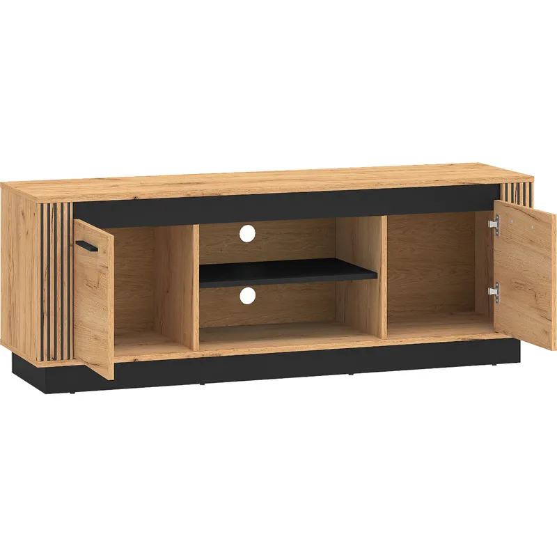 Szafka RTV URSA 08 Dąb Craft Złoty + Czarny