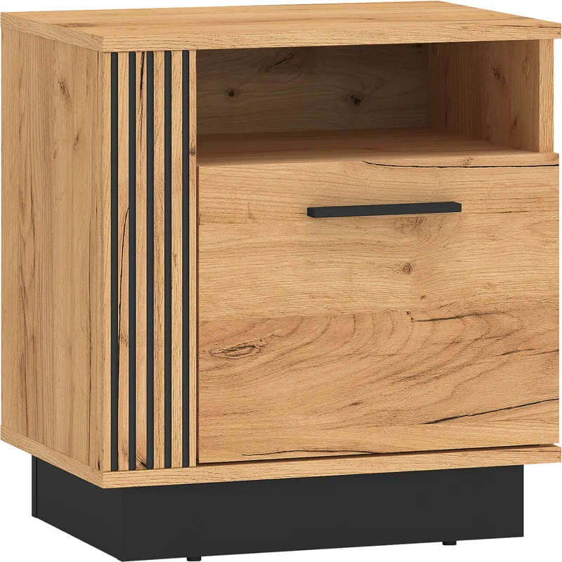 Szafka Nocna URSA 09 Dąb Craft Złoty + Czarny
