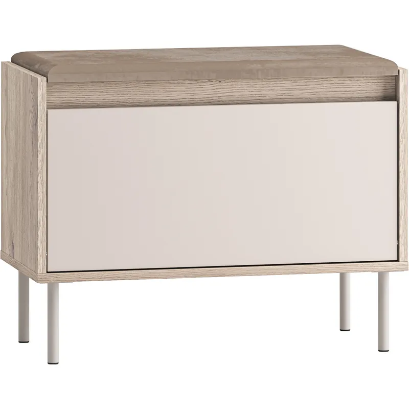 Szafka Na Buty Z Siedziskiem FLEUR 06 Dąb Cremona Terracotta / Kaszmir + Beż